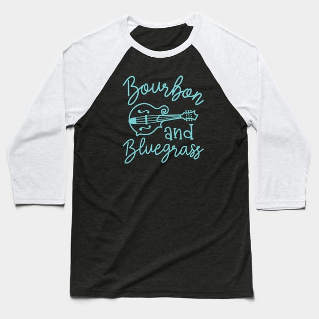 Bourbon and Bluegrass Mandolin Baseball T-Shirt by GlimmerDesigns